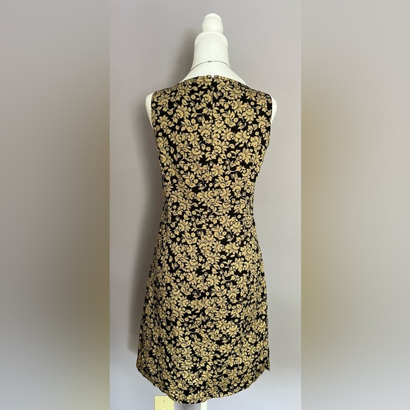 Ann Taylor tan and black 100% cotton sleeveless dress - Picture 3 of 9